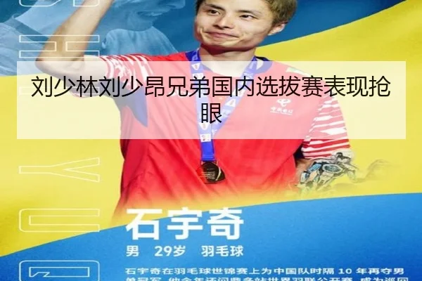 刘少林刘少昂兄弟国内选拔赛表现抢眼